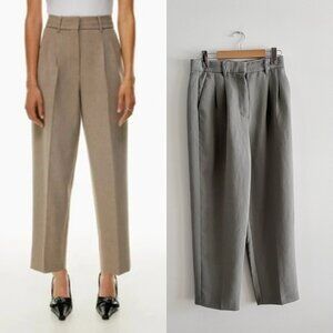 Aritzia Wilfred Carrot Pant High Rise Crepe Basalt Gray Size 4